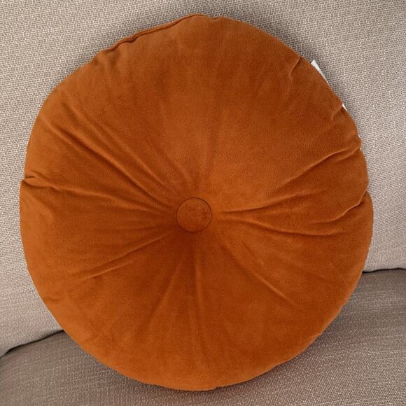 IKEA HANGFUCHSIA Golden Brown Round Pillow 16" - Picture 2 of 4